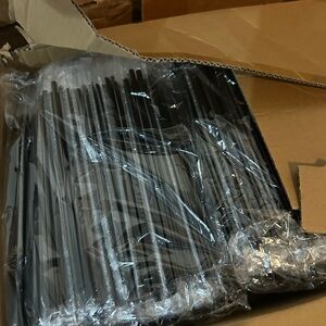 Black Individually Wrapped Straws Plastic 2000